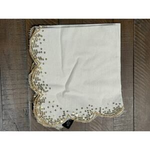 Rachel Zoe Scalloped Gold Sequin Napkins - Never Used - Set of 2